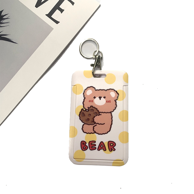 New cute cartoon student meal ID card holder campus card ID badge holder lanyard access control subway bus card protective cover