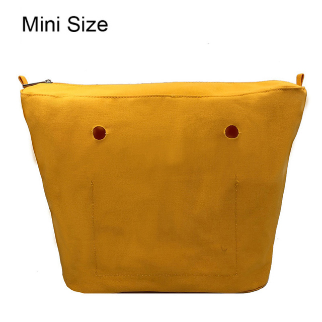 Classic Mini Size Waterproof Solid Canvas Insert Inner Liner Insert Zipper Pocket For Obag O Bag Silicone Handbag Bag