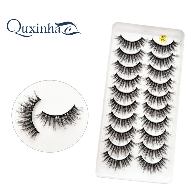 QUXINHAO wholesale 10 pairs lashes eyelashes cilios 3d mink lashes mink eyelashes wholesale false eyelashes maquiagem