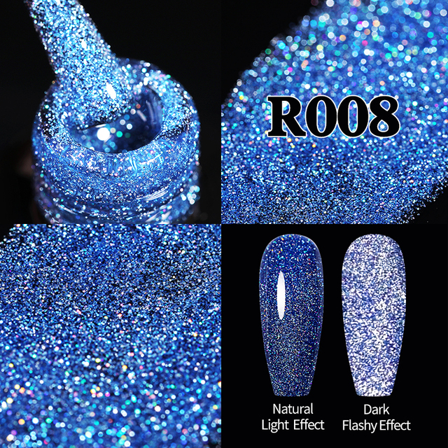 UR Sugar Fluorescent Reflective Gel Holographic Gel Nail Polish Shine Neon Glitter Semi Permanent Soak Off UV LED Nail Gel