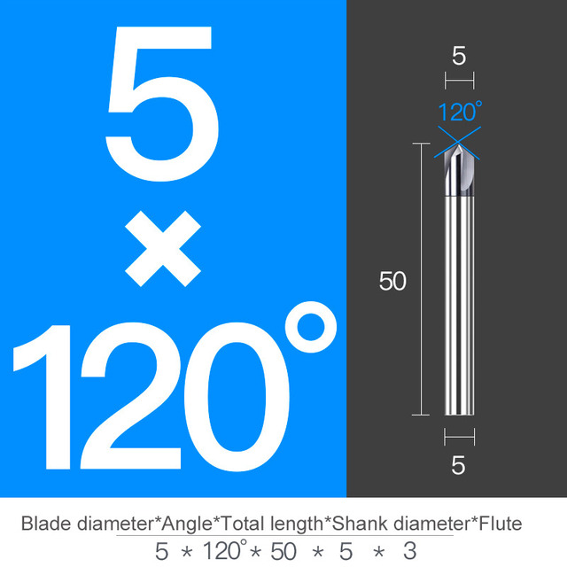 Chamfer Milling Cutter Carbide Angle Anti Chamfer End Mill Deburring V Grove Router 60 90 120 Degree 2 3 Flutes