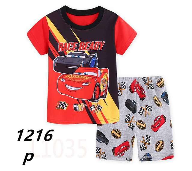 Children's short-sleeved cotton pajamas summer clothes children's sleepwear cartoon T-shirt spiderman