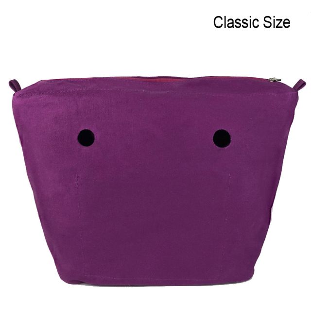 Classic Mini Size Waterproof Solid Canvas Insert Inner Liner Insert Zipper Pocket For Obag O Bag Silicone Handbag Bag