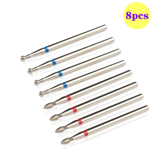 8pcs Diamond Milling Cutter for Manicure Set Nail Drill Bits Accessories Nozzles for Manicure Cutters Pedicure Sanding Nail File