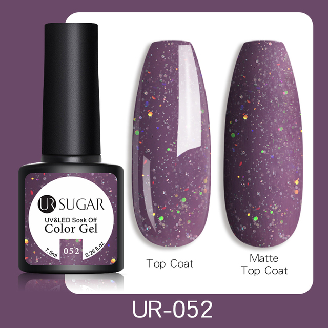 UR SUGAR 7.5ml Glitter UV Gel Polish Bling Sequins Rose Gold Silver Soak Off Manicure Nail UV Gel Polish Lacquer Base