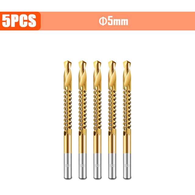 3/4/5/6pcs Cobalt Drill Bit Spiral Screw Metric Composite Tap Drill Bits Drill Polishing Woodworking HSS Twist Drilling Tools