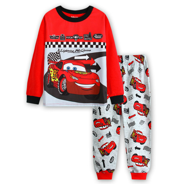 Kids Long Sleeve Pajamas Sleepwear T-shirt Sports Pajamas Kids Spider-Man Cartoon Pajamas Set Boys and Girls Pajamas