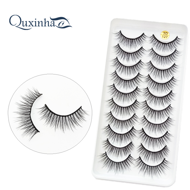 QUXINHAO wholesale 10 pairs lashes eyelashes cilios 3d mink lashes mink eyelashes wholesale false eyelashes maquiagem