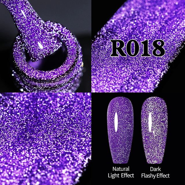 UR SUGAR Neon Reflective Glitter Gel Nail Polish Fluorescence Orange Blue Green Semi Permanent Soak Off UV LED Nail Gel Art