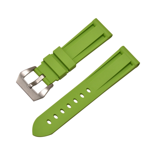 HQ Silicone Strap 20 22 24 26mm Camouflage Watch Band Silicone Rubber Watchband Replacement for PAM Strap and Steel Buckle