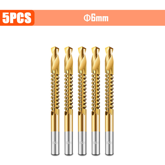 3/4/5/6pcs Cobalt Drill Bit Spiral Screw Metric Composite Tap Drill Bits Drill Polishing Woodworking HSS Twist Drilling Tools