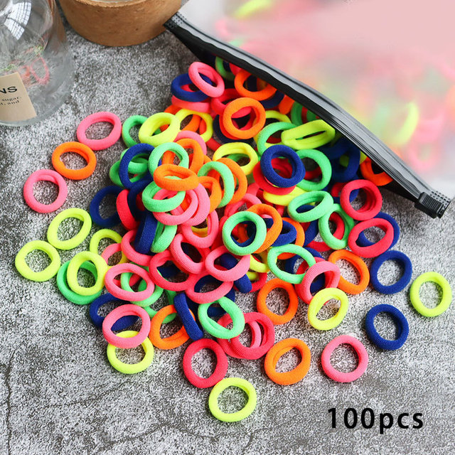 Toddler Hair Bands Baby Girl Children Headbands Colorful Elastic Hair Tie Nylon Scrunchie Hair Rope 50/100pcs Hair Accessories