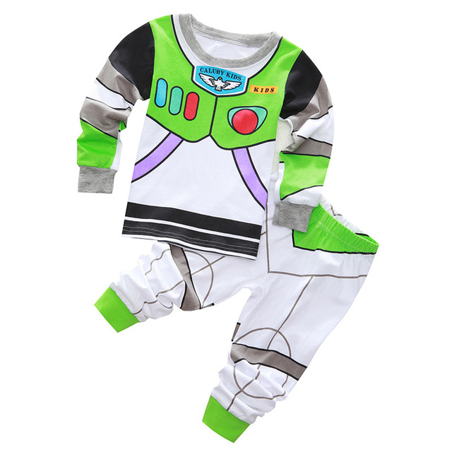 New Autumn Children's Clothing Sets Toy Story Cartoon Wooden Sets Kids Pajamas Buzz Lightyear Pijamas Jessie Long Sleeve Sleepwear