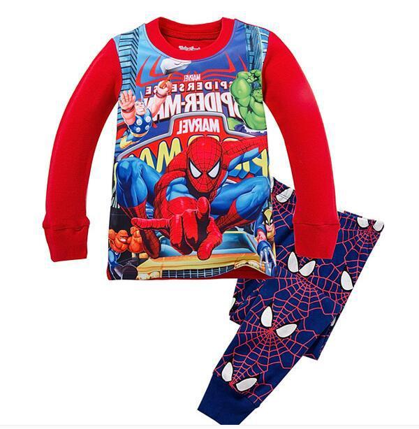 New Spider-Man cartoon children's long-sleeved pajamas children's champion home wear boys' underwear two-piece suit pajamas