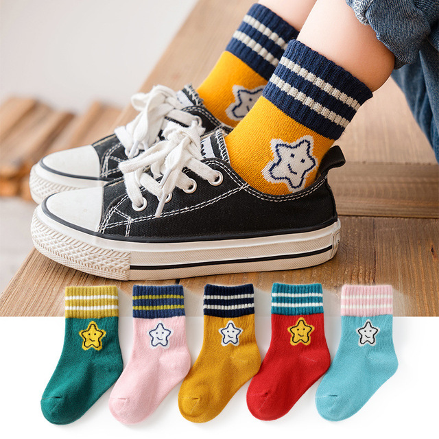 5pairs/lot Baby Boys Girls Socks Fashion Cartoon Animal Pattern Cotton Kids Socks 1-12 Years New Spring Autumn Socks for Boy