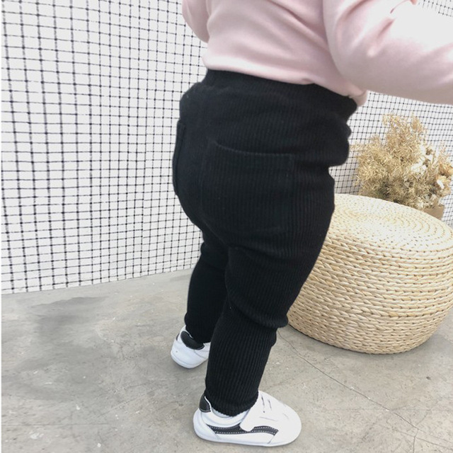 Baby Pants Girls Leggings Autumn Girl Pants Children Boys Down Boy Winter Pants Solid Fashion Casual Kids Clothes 0-6 Years