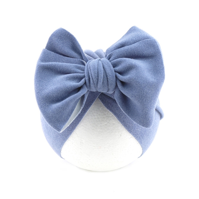 Baby Big Bowknot India Beanie Knit Solid Color Beanie Cute Bow Cotton Elastic Turban Headband for Babies Girls Boys