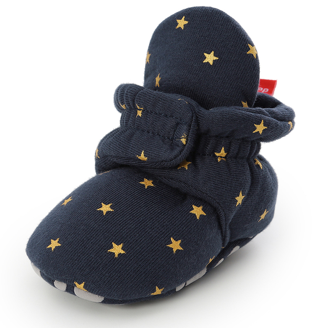 Newborn Baby Socks Shoes Boy Girl Star Toddler First Walkers Socks Cotton Comfort Soft Anti-slip Warm Crib Infant Shoes