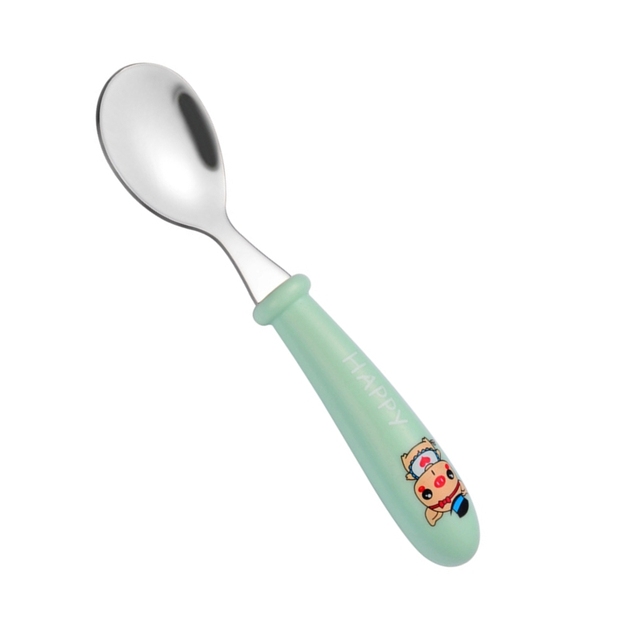 Baby Kids Cartoon Cute Spoon Fork Stainless Steel Tableware Training Learn Food Feeding Scoop Fork Utensils For Baby