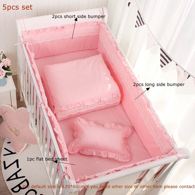 Baby bed around cradle protector lace bumper princess pattern solid color cotton bed sheet bedspreads four seasons universal