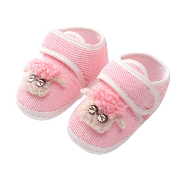 Baywell Newborn Baby Boys Girls Crib Sneakers Soft Anti-Slip Sole Toddler Warm Fluffy Casual Shoes Cartoon First Walker 0-18M