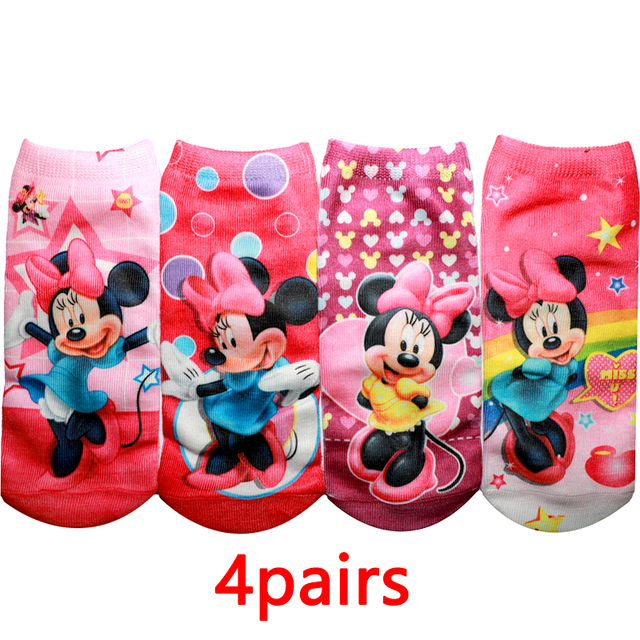 4 Pairs/Bag Kids Socks Children Frozen Socks Spring Cotton Anna Elsa Princess Cartoon Socks for Boy Girls Socks