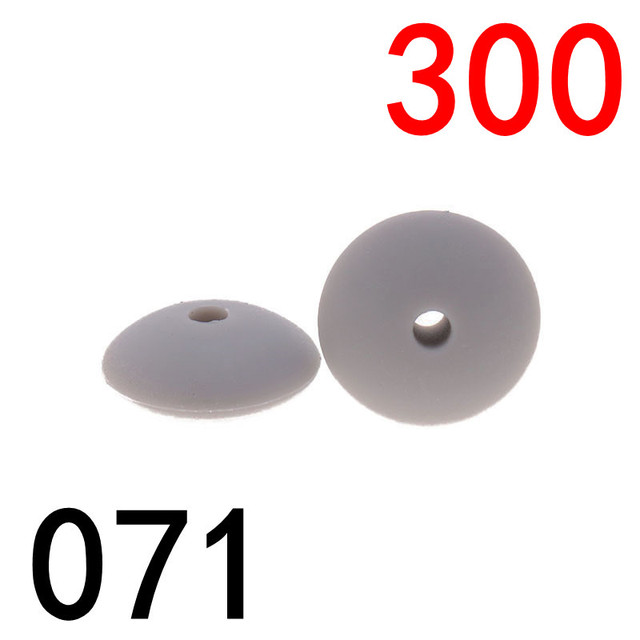 300pcs Silicone Flat Beads 12*6mm Chew Baby Teething Beads Lentil DIY Pacifier String Pearl Baby Toys Nurse Gift BPA Free