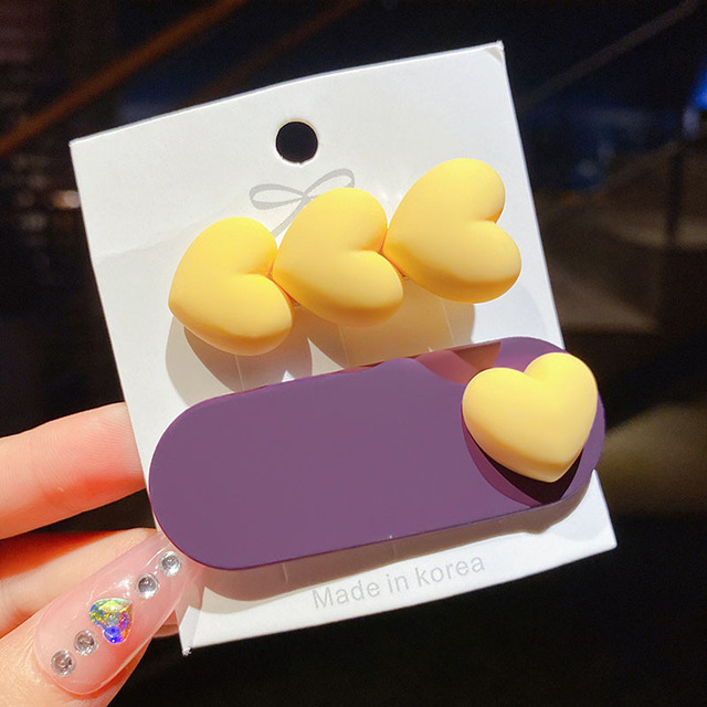 2pcs Macaron Colorful Baby Girls Hair Clips Cute Heart BB Clip Korean Fashion Kawaii Kids Princess Hair Waves Hair Accessories