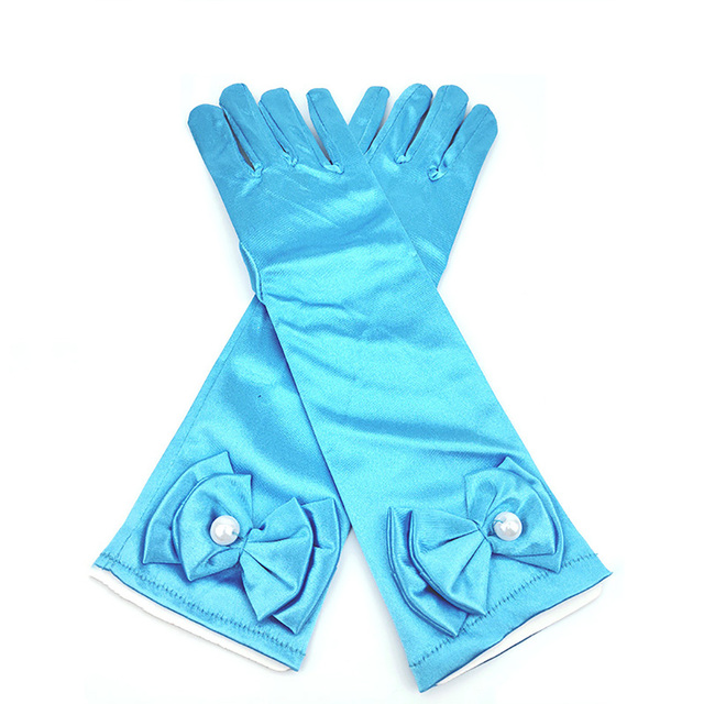 Kids Princess Long Gloves Long Accessories 11 Colors Birthday Party Wedding Elsa Anna Cinderella Belle Sofia