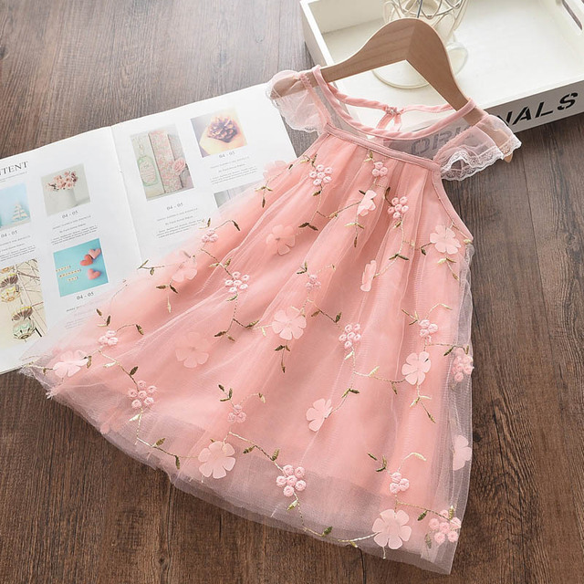 Keelorn Girls Dress Summer 2022 Kids Clothes Sleeveless Hollow Out Baby Princess Dresses For Baby Clothes Vestidos 2-7Y