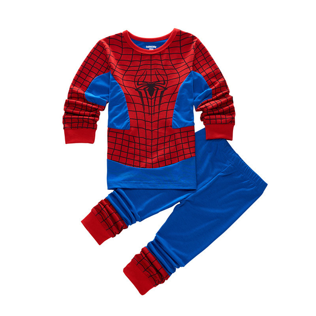 New Spring Autumn Children's Clothing Sets Boys Sleepwear Kids Clothes Spider Pajamas Set Baby Girls Cotton Cartoon Cars Pajamas