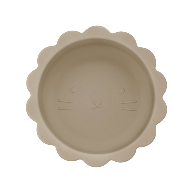 Cute silicone bowl children's complementary tableware food bowl BPA-free waterproof tableware plate wooden spoon silicone fork