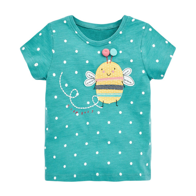 Little maven summer clothes full cotton T-shirt blue baby girls cat lovely and comfortable clothes for baby infant kids 2 to7 yea