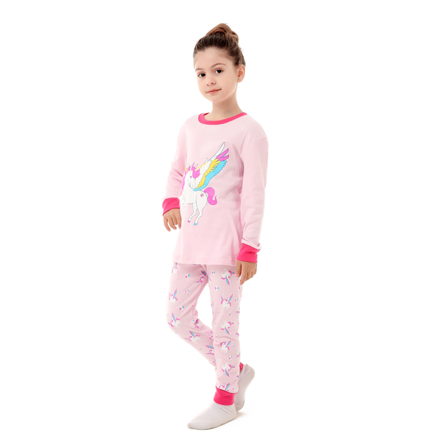 Girls Unicorn Pajamas Kids Sleepwear Dinosaur Pajamas Kids Rocket 1-8 Years New Set 2020