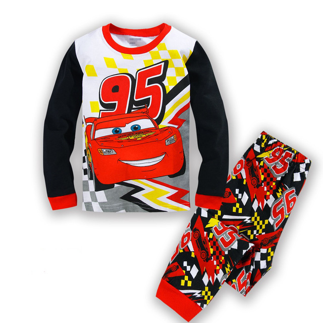 New Children Pajamas Sets Kids Boys Girls Cars Baby Clothes Sleepwear Cotton Pajamas Lightning McQueen Cartoon Sleepwear Set