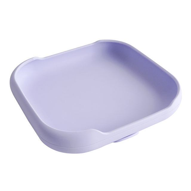 Baby Feeding Silicone Dinner Plate Square Tray With Suction Cup Food Grade Silicone Kids Tableware Waterproof Baby Plate