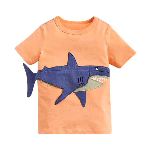 Little maven baby boys summer clothes lovely shark and whale cotton T-shirt baby boy boys kids 2-7 years