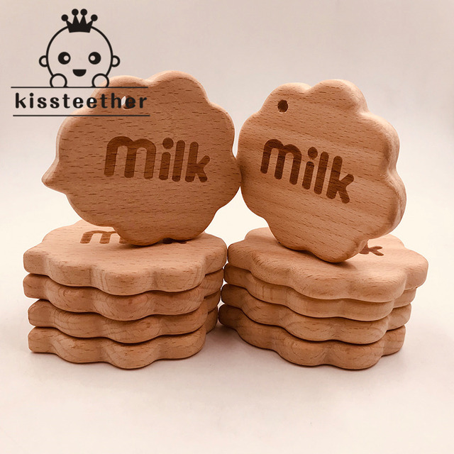 Infant Chawable Baby Toy Wood Teether Cherry Shape Natural Wooden Baby Teether Toys Wood Teething Accessories Baby Birthday Gifts