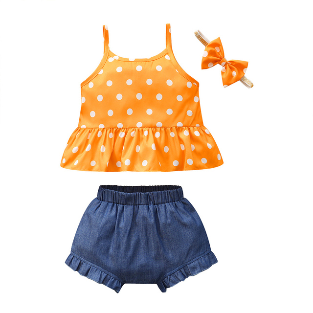 Baby Summer Clothes 0-3Y Baby Kids Baby Girls Clothes Yellow Sunflower Tops T-shirt Floral Bow Pants 3pcs Outfits Set