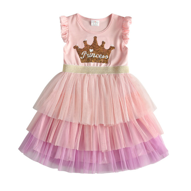 DXTON-Girls Summer Dresses Princess Kids Clothes Flying Sleeve Unicorn Dress 2021