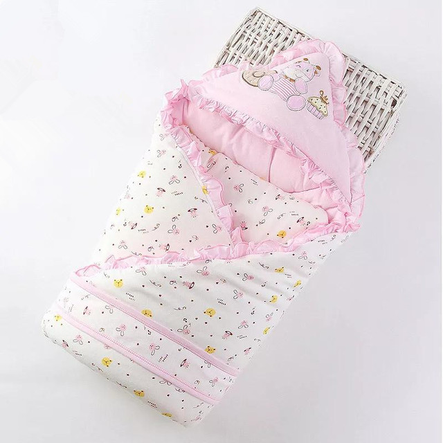 Autumn Winter Baby Sleeping Bag Cotton Envelope Blankets Cartoon Newborn Swaddle Wrap