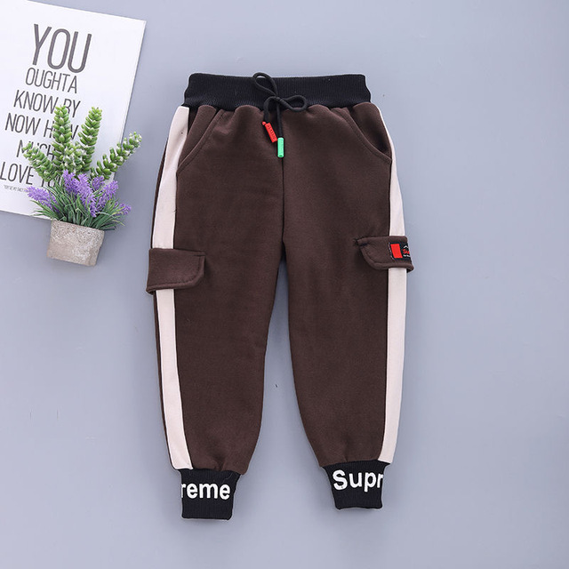 Kids Striped Sweatpants Cotton Elastic Waist Casual Joggers Lettering Spring 2020