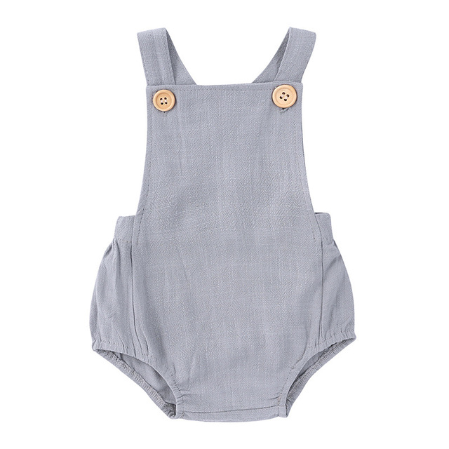 Summer Newborn Infant Baby Boys Girls Rompers Playsuit Jumpsuit Overalls for Kids Cotton Linen Sleeveless Baby Clothing