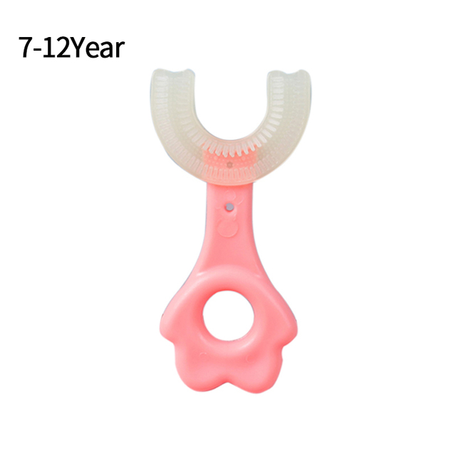 Kids Baby U-Shape Toothbrush Food Grade Silicone Infant Toothbrush 360 Degree Baby Oral Care Cleaning Guide