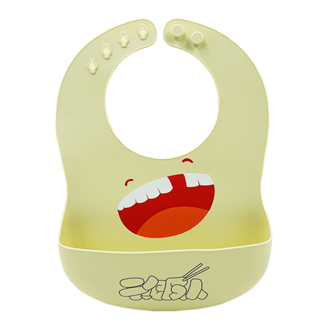 Security Cartoon Print Baby Bibs Boys Girls Bib Waterproof Soft Silicone Kids Burp Cloths Children Bib Feeding Bib With Pocket