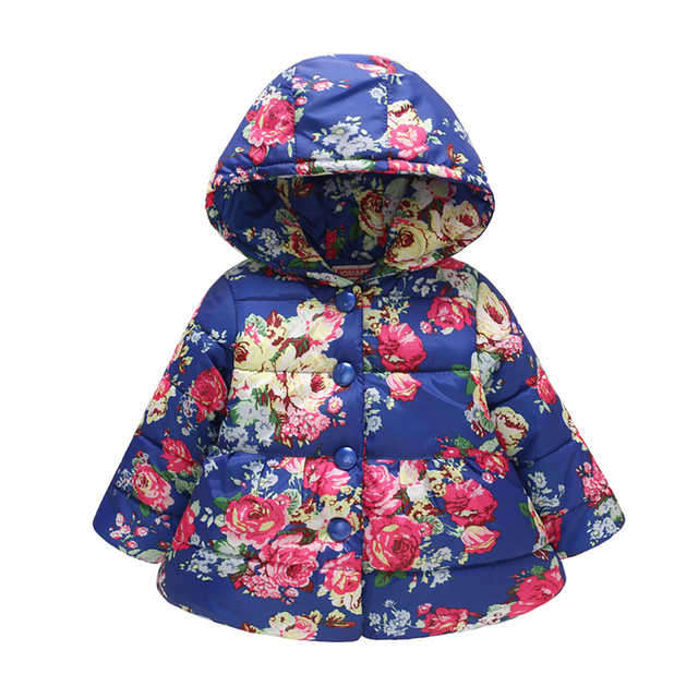 Baby Girls Boys Jackets Baby Clothes 2021 Autumn Kids Hooded Coats Winter Toddler Warm Snow Suit Baby Cotton Flower Outerwear