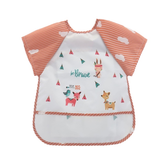 Baby Bibs Feeding Waterproof Bandana Cute Short Sleeve Bibs for Baby Girl Bib Saliva Boy Burp Cloths Feeding Accessories