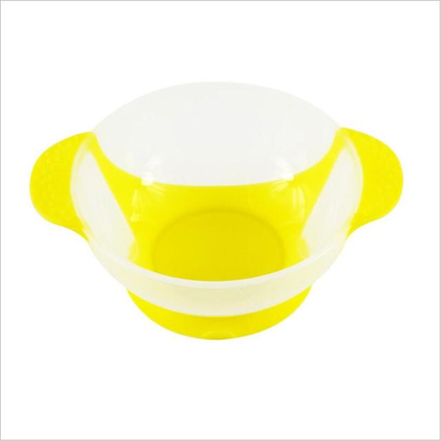 Children's Plate Suction Cup Bowl Infant Toddler Baby Baby Feeding Training Bowl Cartoon Binaural Baby Feeding Tableware