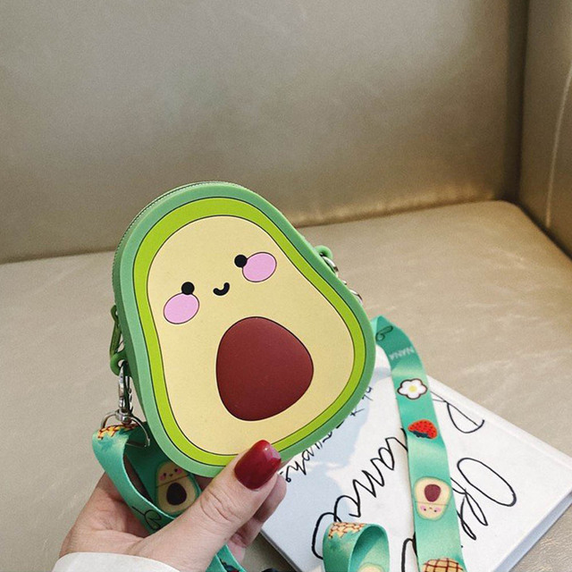 Cute Zipper Purse Backpack Silica Gel Kids Handbags For Girls Casual Toddler Boy Backpack Fruit Pattern Messenger Bag