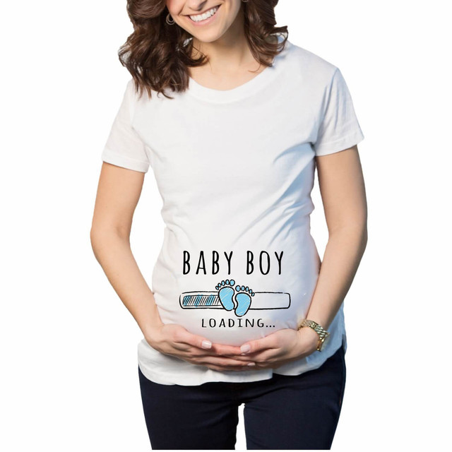 Pregnant Women T-Shirt Lady Letter Printed Maternity Short Sleeve Pregnancy Announcement Shirt 2022 Summer Mom Top Tees Clothes